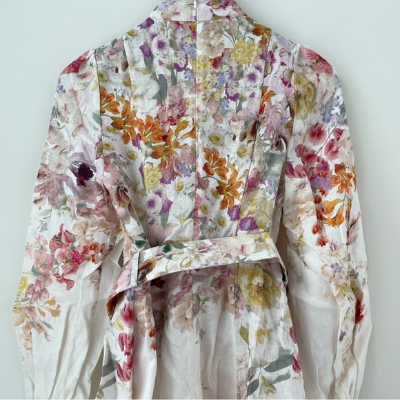 NWT Zimmermann Natura Buttoned Mini Dress in Kaleidoscope Garden 1 - Picture 7 of 15